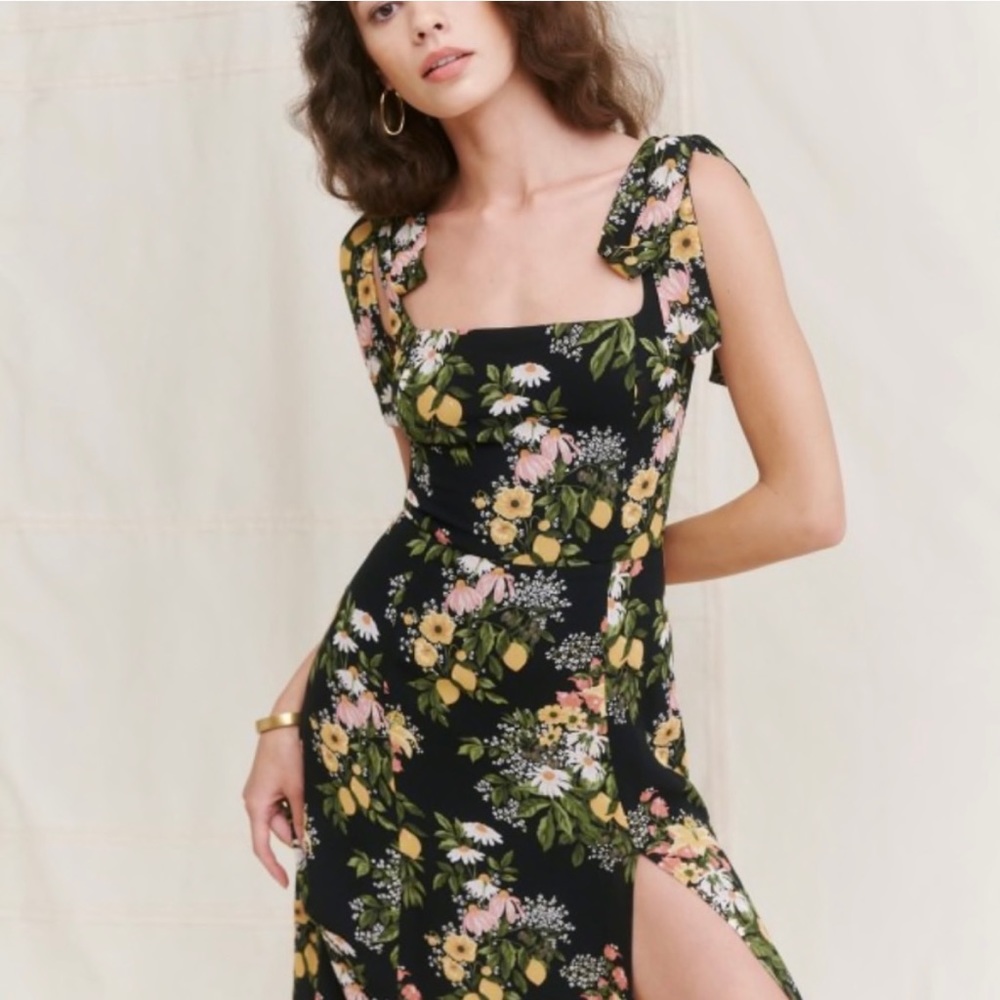 Reformation Twilight dress lemon print